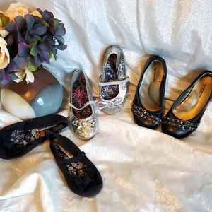 3 pairs of toddler girls shoes size 10 and 11
